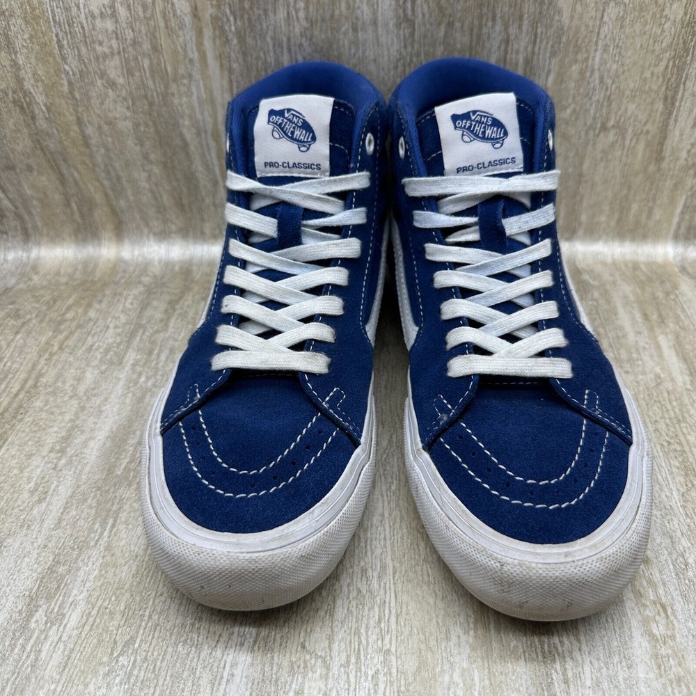 Vans Men 7.5 Womens 9 Shoes Sk8-Hi Pro True Blue White High Top Sneakers - Picture 3 of 8